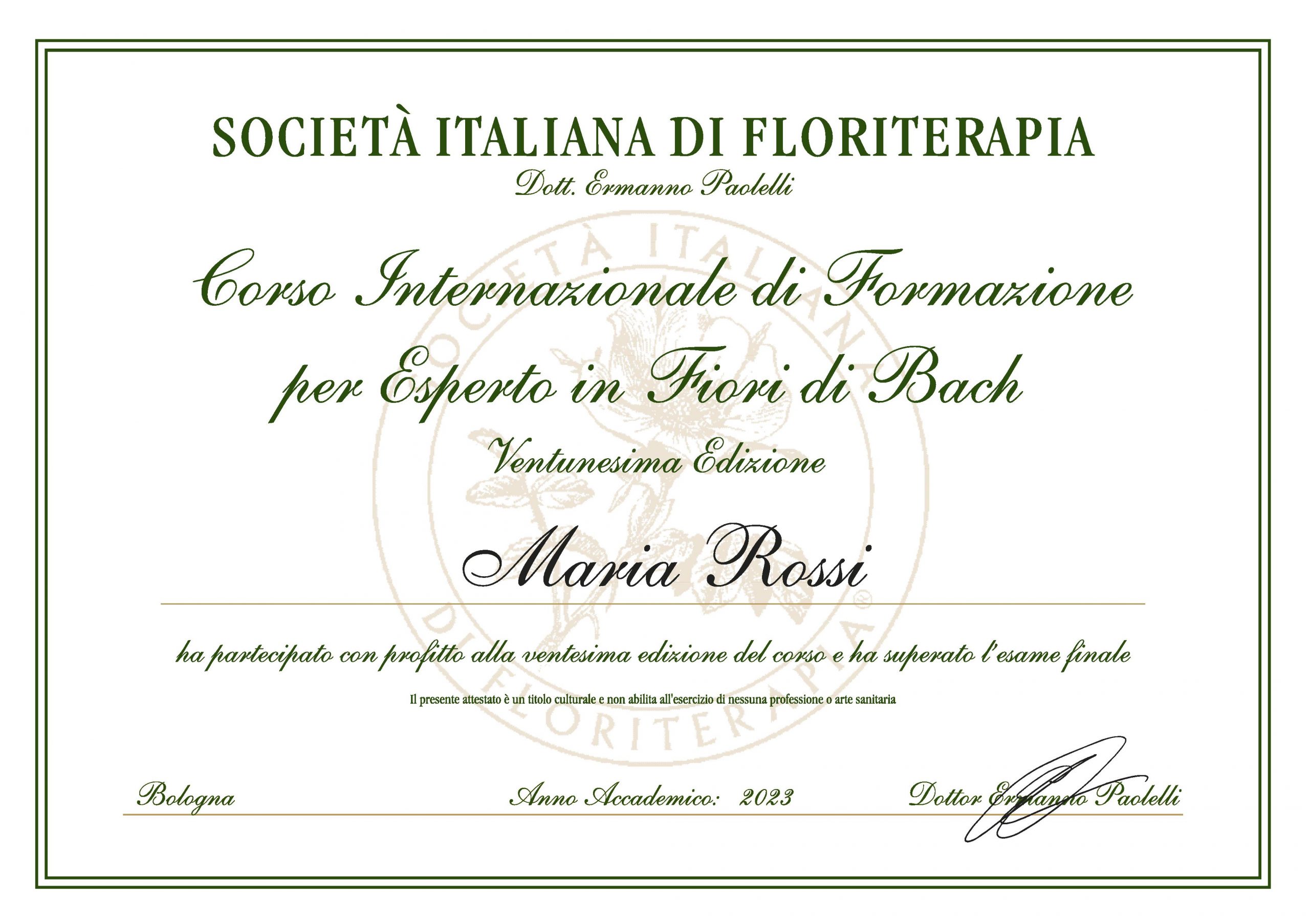 Diploma Floriterapia